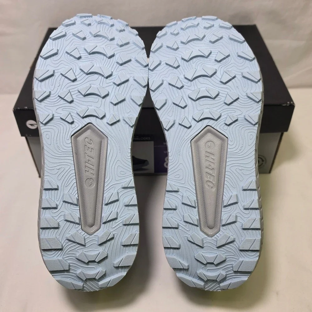 Hi-Tec Womens Trail Running Shoes Black Microchip Grey Blue 1930427 Size 8